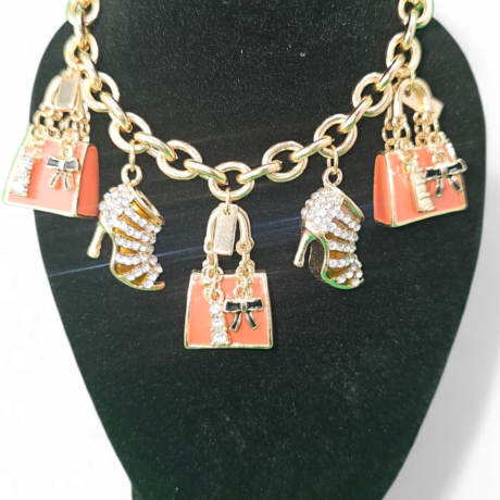 Gold/Orange Charm Bracelet