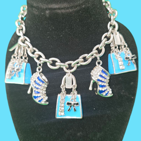 Silve/Blue Charm Bracelet