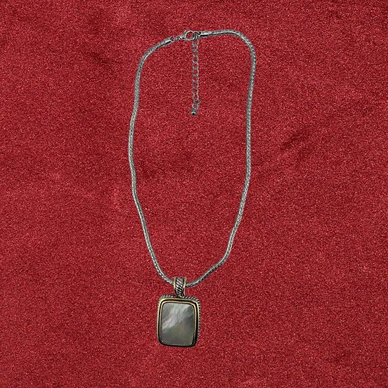 Ivory Stone Jewelry Set on Silver Chain